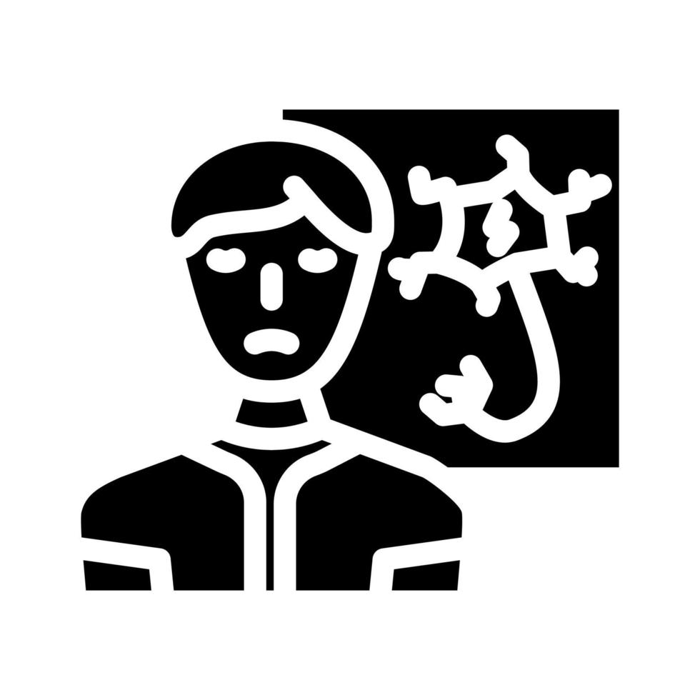 nervös Person Stress Kopfschmerzen Glyphe Symbol Vektor Illustration