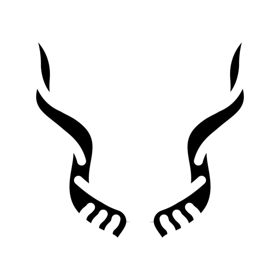 Antilope Horn Tier Glyphe Symbol Vektor Illustration