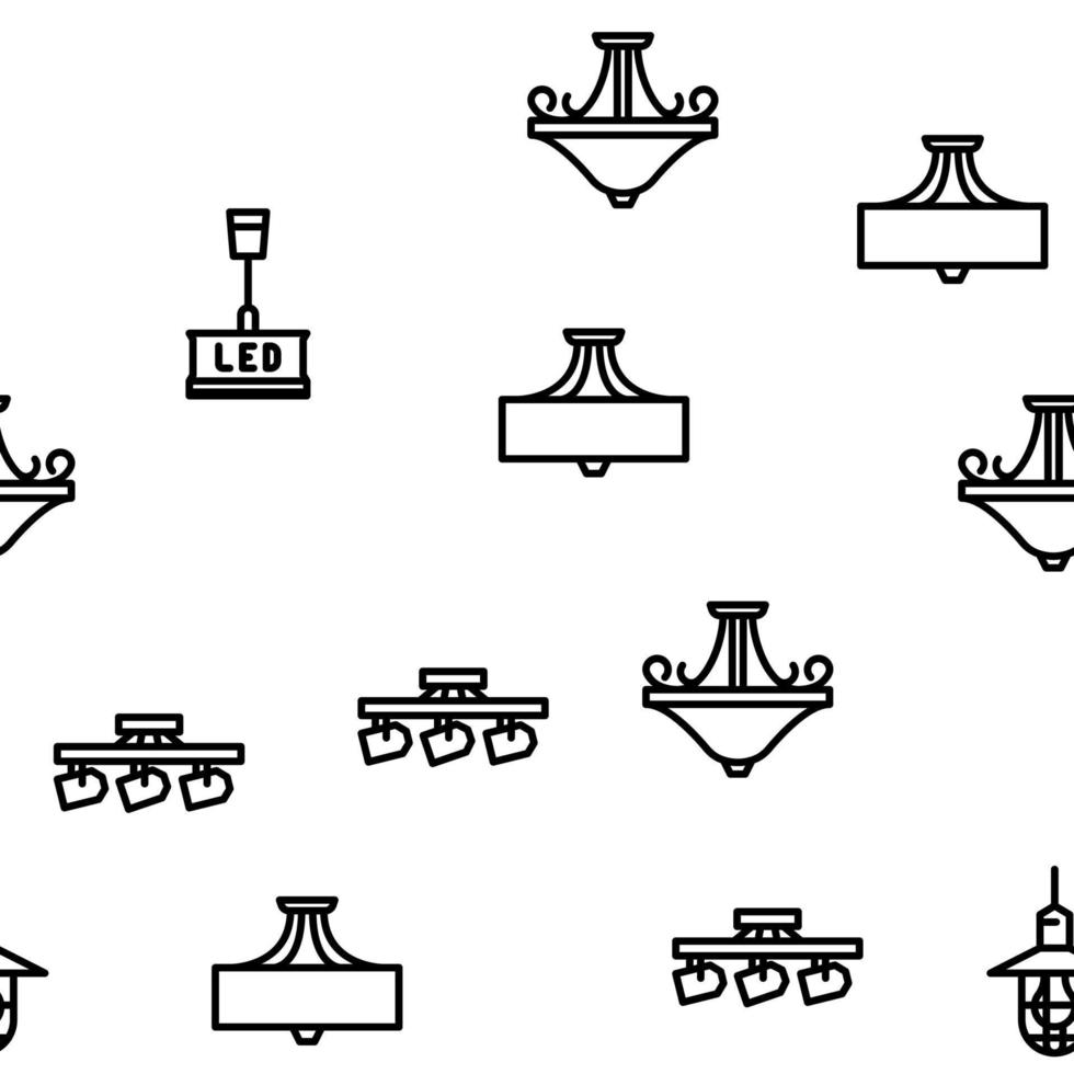 Lampe Decke Licht Innere Zuhause Vektor nahtlos Muster