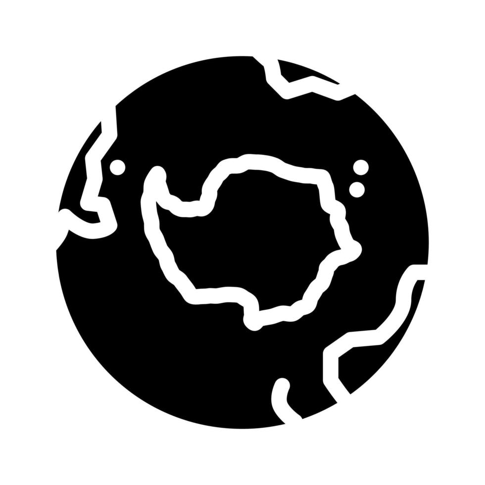 Antarktis Erde Planet Karte Glyphe Symbol Vektor Illustration