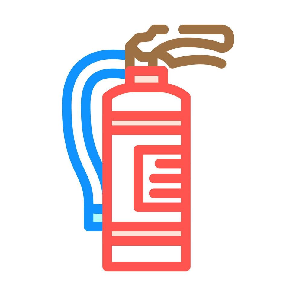 Auto Feuerlöscher Zuhause Zubehörteil Farbe Symbol Vektor Illustration