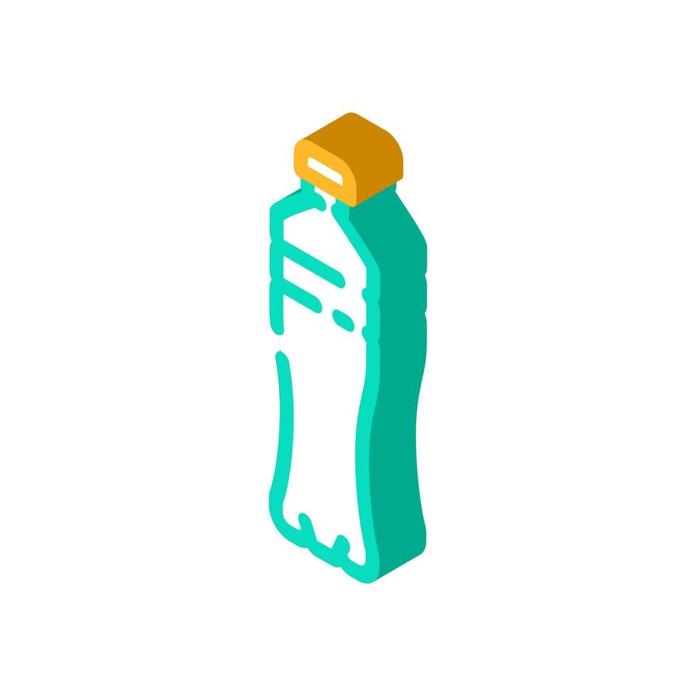 Flüssigkeit Wasser Plastik Flasche isometrisch Symbol Vektor Illustration