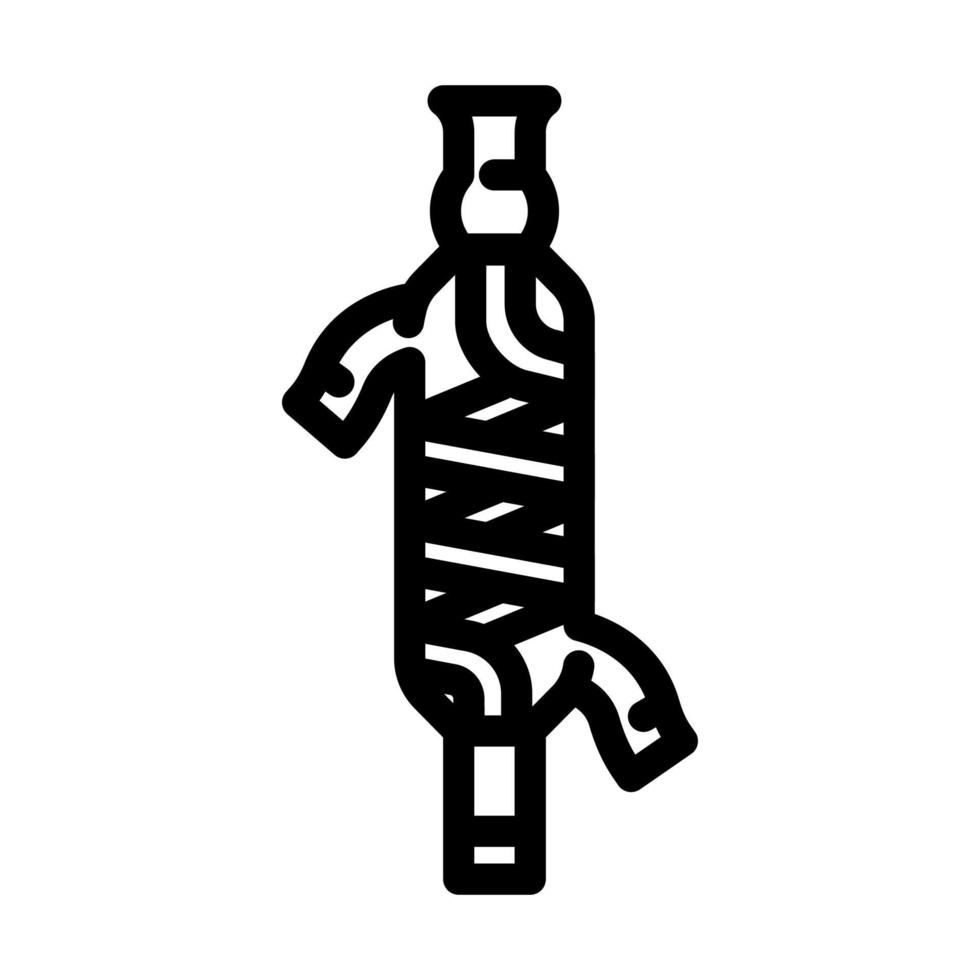 fraktionieren Säule chemisch Glaswaren Labor Linie Symbol Vektor Illustration