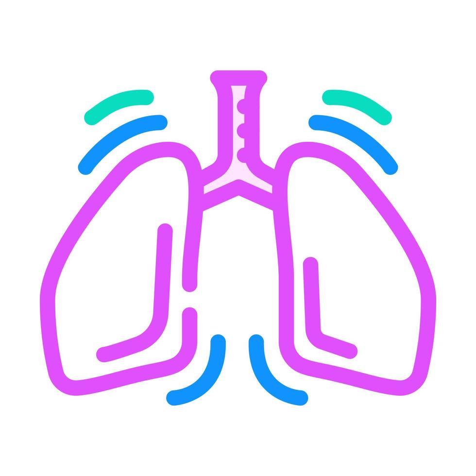 tief Atmung trainieren Kopfschmerzen Behandlung Farbe Symbol Vektor Illustration