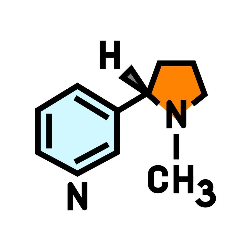 Nikotin Formel Farbe Symbol Vektor Illustration
