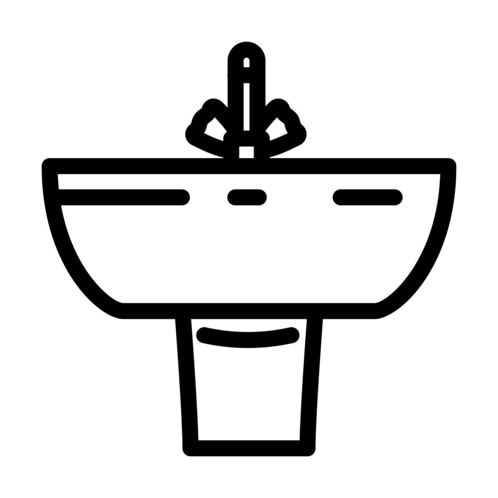 sinken Badezimmer Innere Linie Symbol Vektor Illustration
