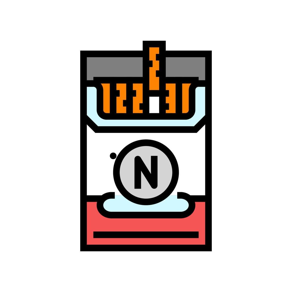 Zigarette Nikotin Farbe Symbol Vektor Illustration