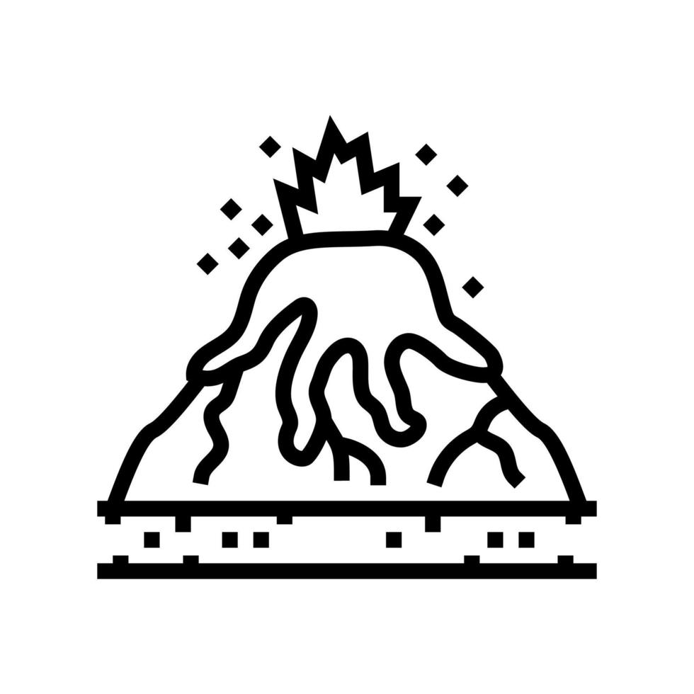 überschwänglich Eruption Lava Linie Symbol Vektor Illustration