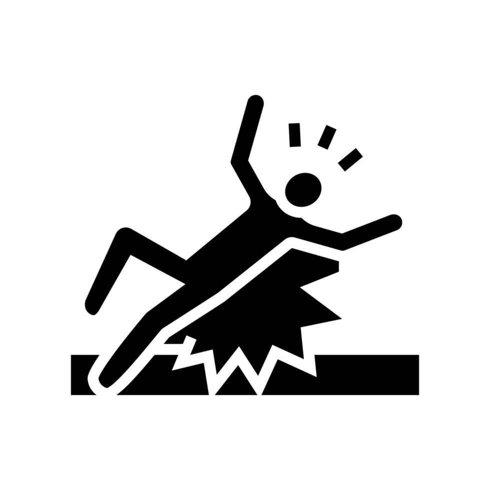 fallen zurück Mann Unfall Glyphe Symbol Vektor Illustration