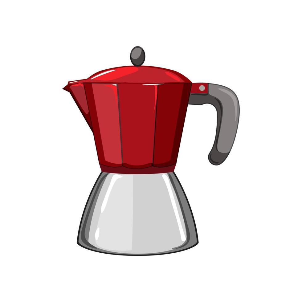 espresso moka pott kaffe tecknad serie vektor illustration
