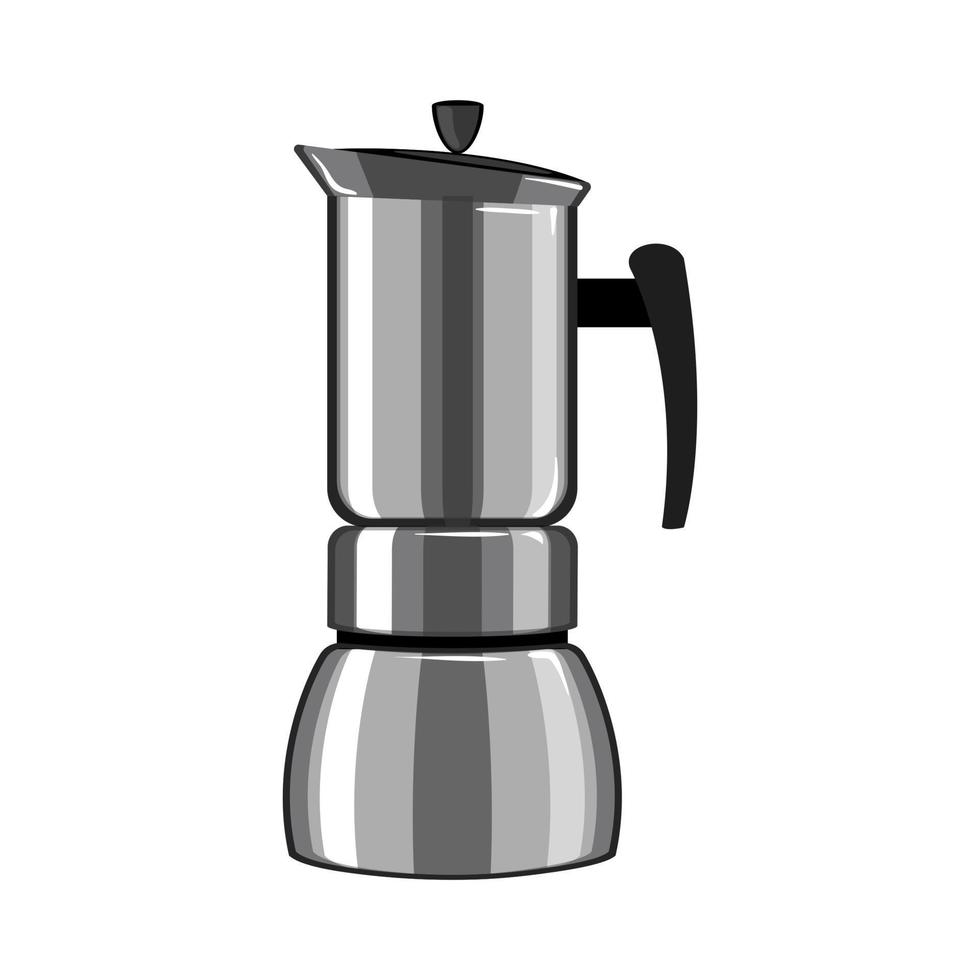 dryck moka pott kaffe tecknad serie vektor illustration