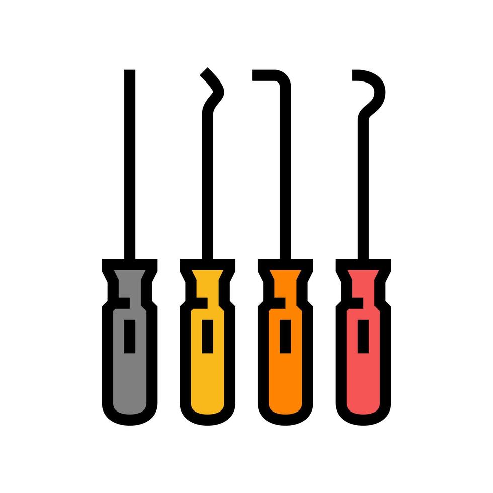 plocka och krok garage verktyg Färg ikon vektor illustration