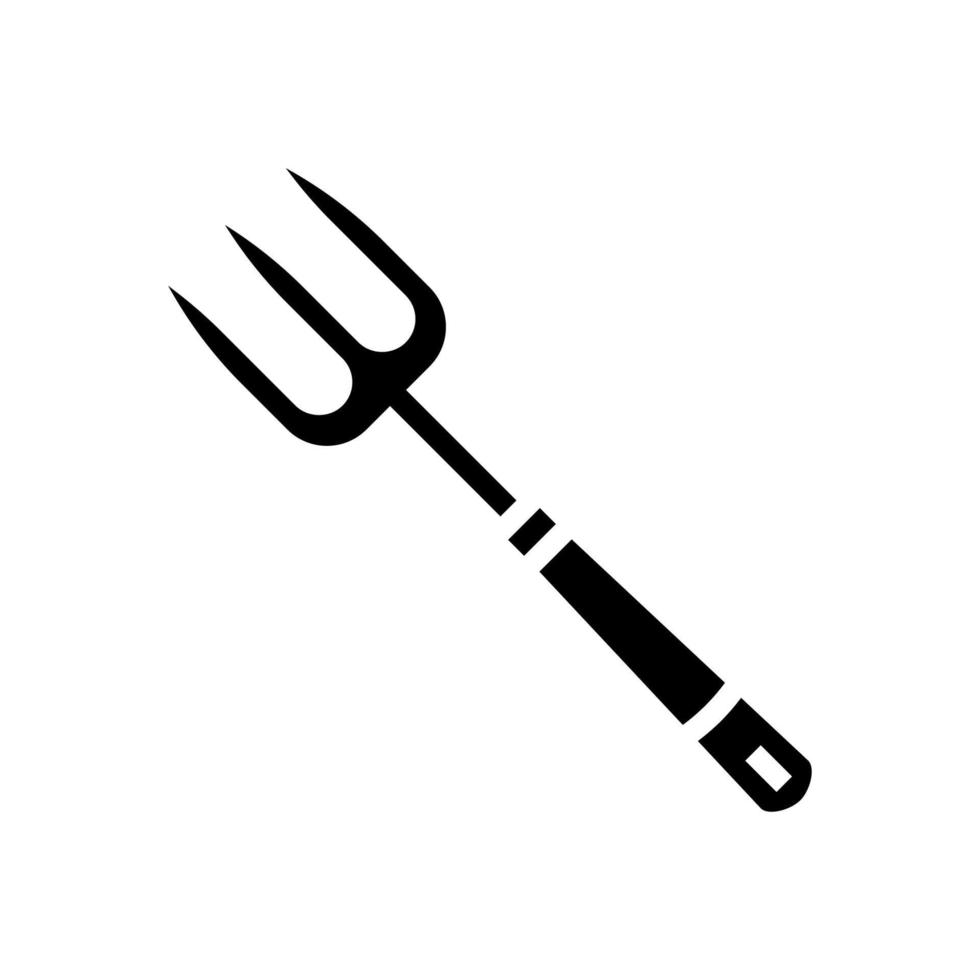 gaffel trädgård verktyg glyf ikon vektor illustration