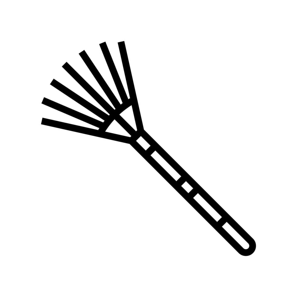 räfsa trädgård verktyg linje ikon vektor illustration