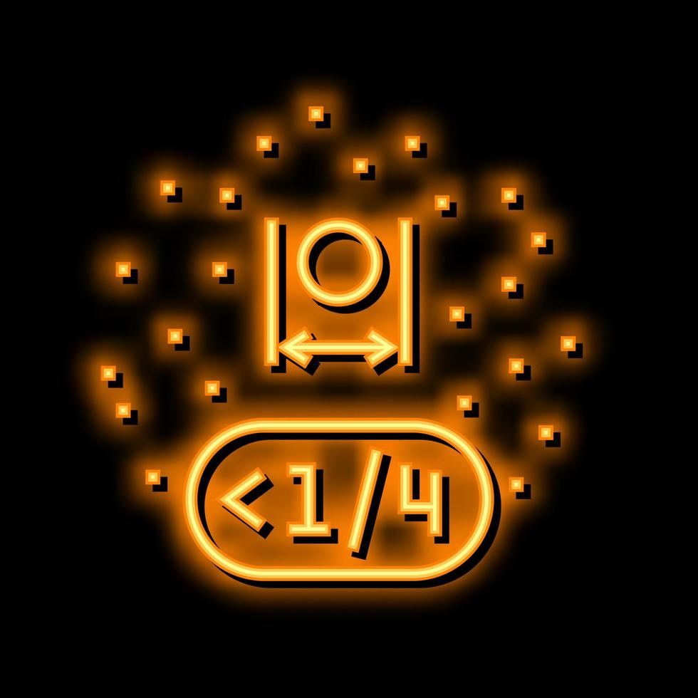 kleiner 1 4 Zoll Maulwurf Neon- glühen Symbol Illustration vektor