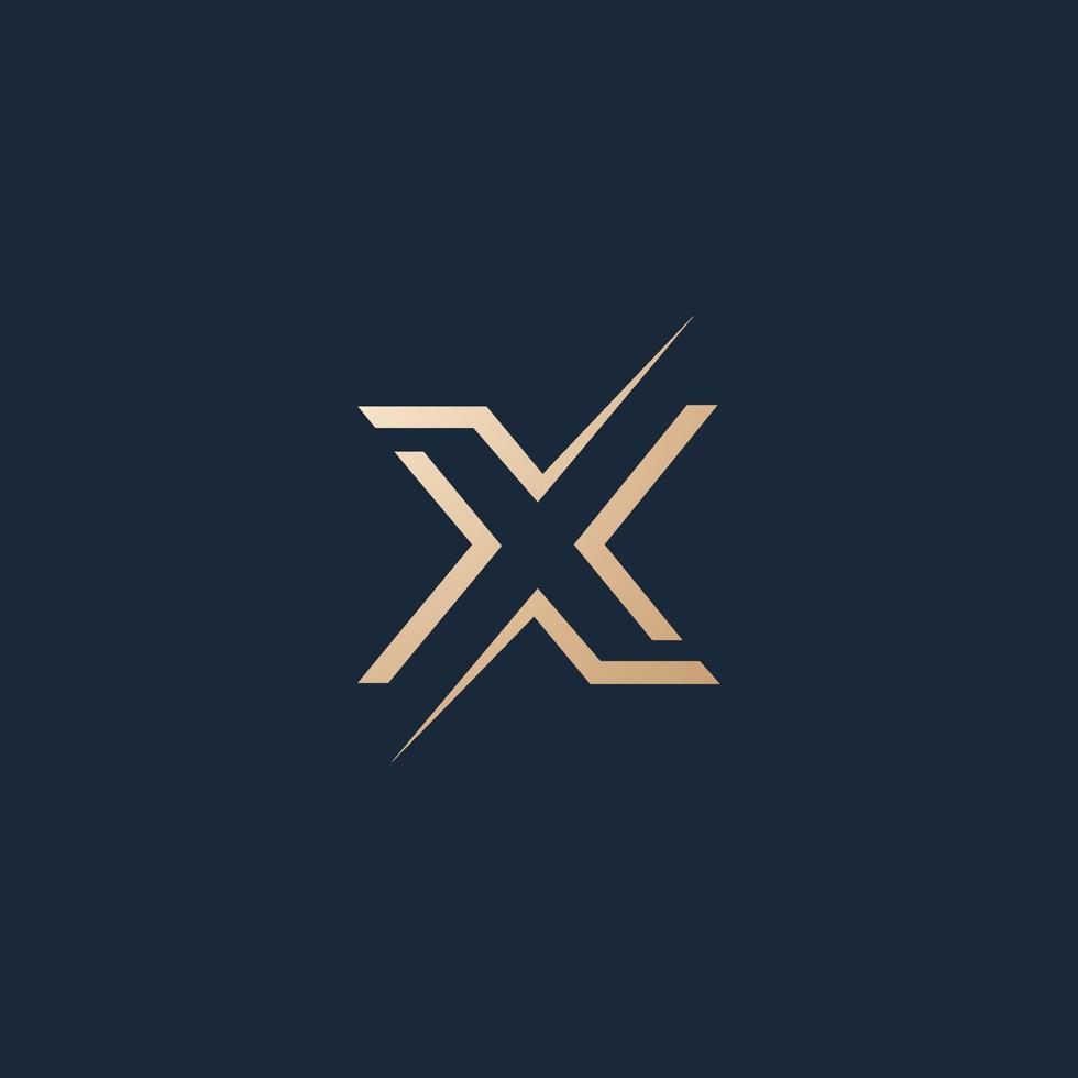 lyx och modern x logotyp design vektor