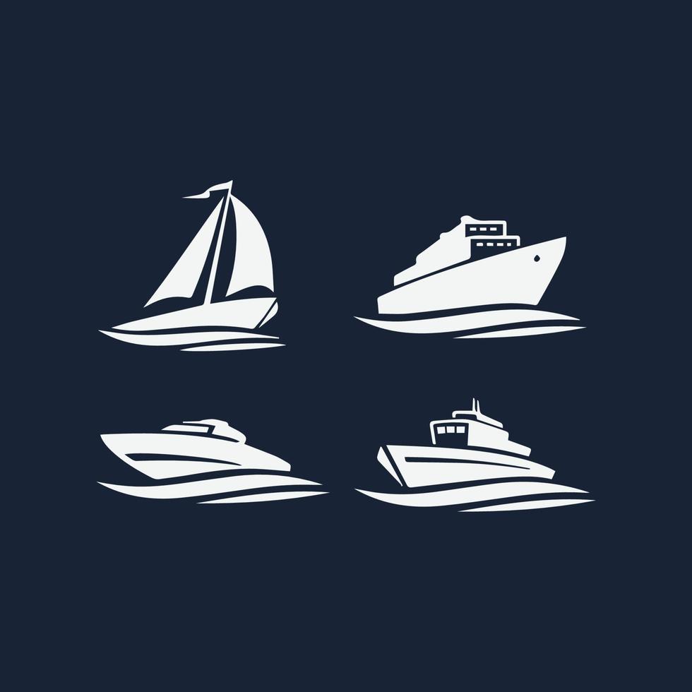 lyx och modern Yacht båt logotyp design vektor