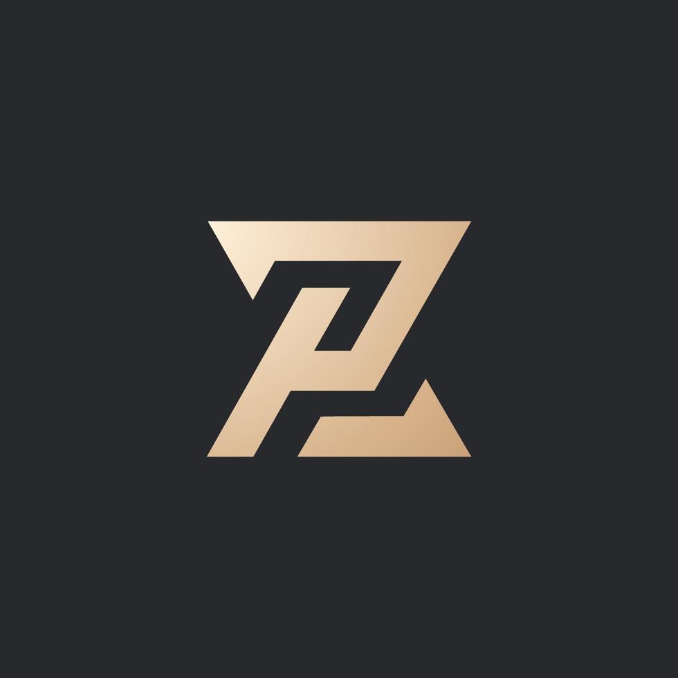 Luxus und modern zp Brief Logo Design vektor