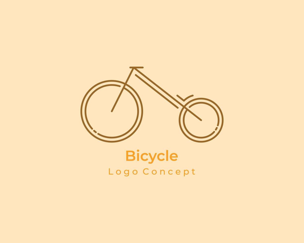 elegant cykel logotyp begrepp tunn linje platt vektor illustration