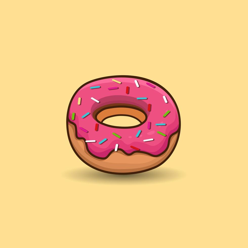 Donuts Prämie Illustration Vektor gezeichnet Design Satz. lecker köstlich Karikatur Cafe Rosa glücklich Geburtstag Donuts Hallo Qualität minimal Urlaub Latein amerikanisch Essen Vektor Element.