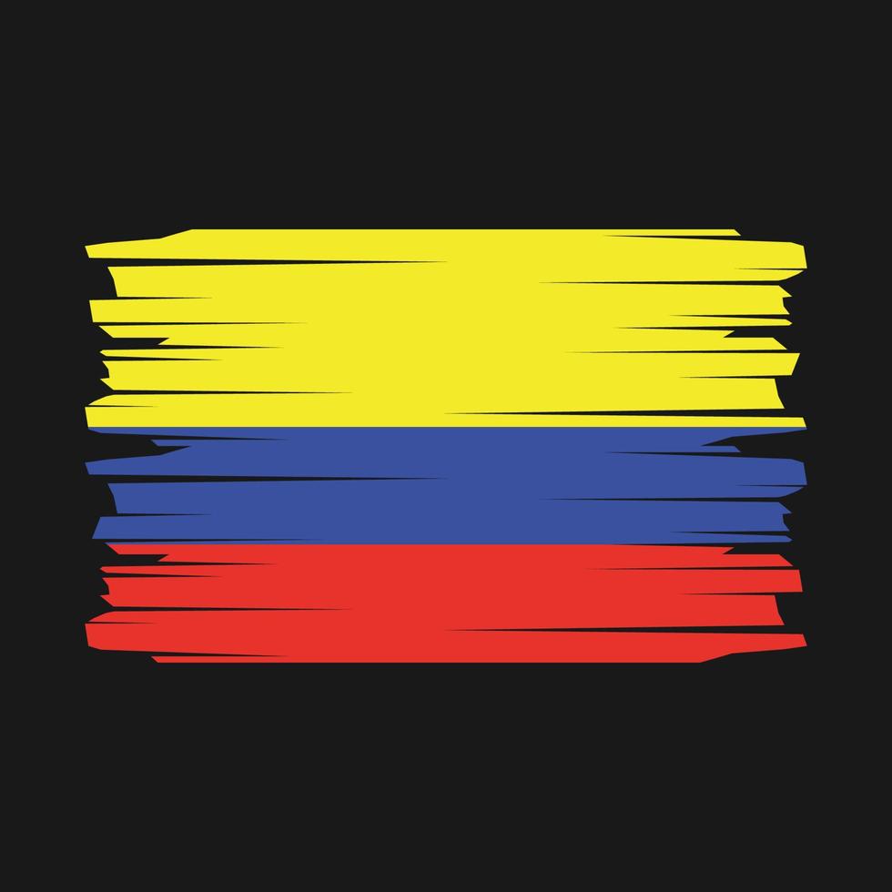 colombia flagga borsta vektor