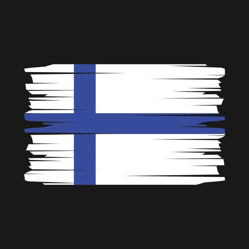Pinselvektor mit finnischer Flagge vektor