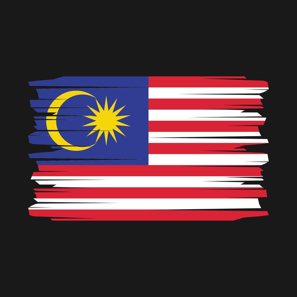 Pinselvektor der malaysischen Flagge vektor