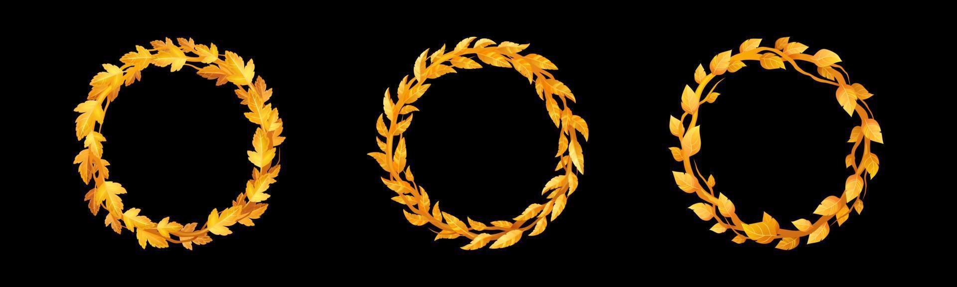 cirkel användare avatar ram, ui orange löv gräns vektor