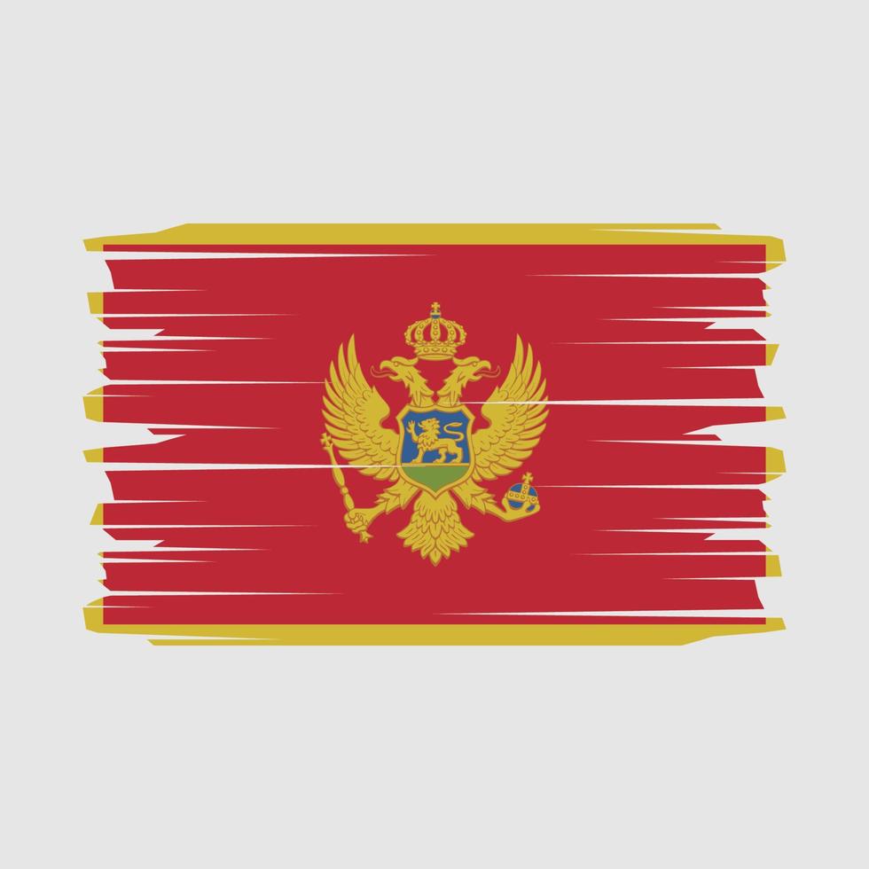 Pinselvektor der montenegro-Flagge vektor