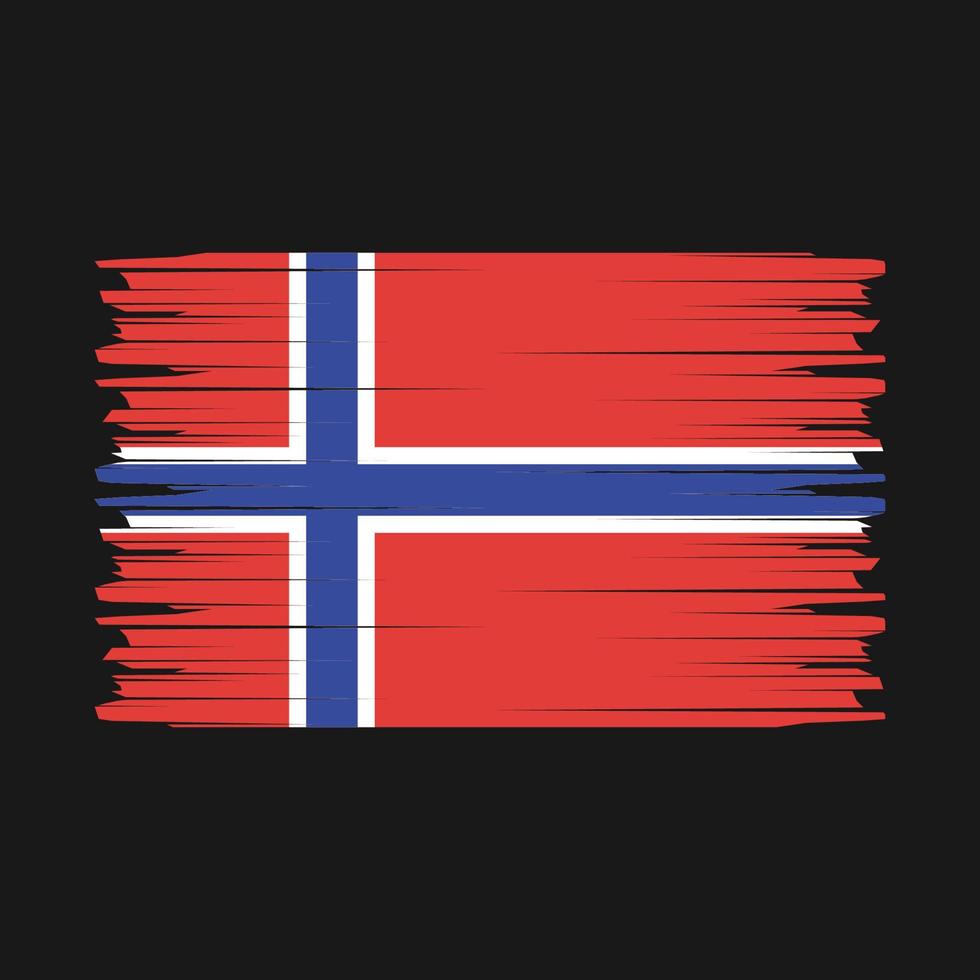 Norge flagga borsta vektor