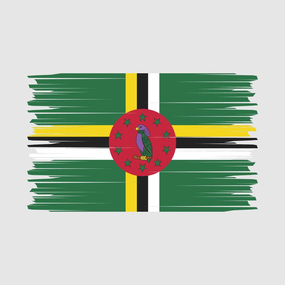 dominica flag pinselvektor vektor