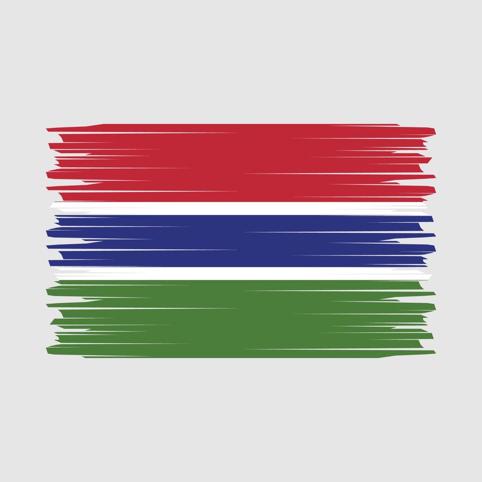 Gambia-Flagge-Pinsel-Vektor vektor
