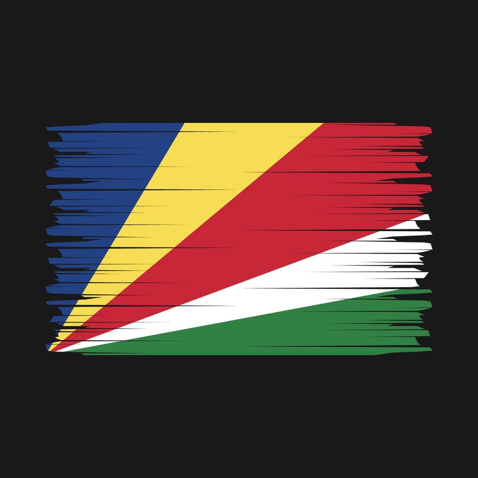 Seychellerna flagga borsta vektor