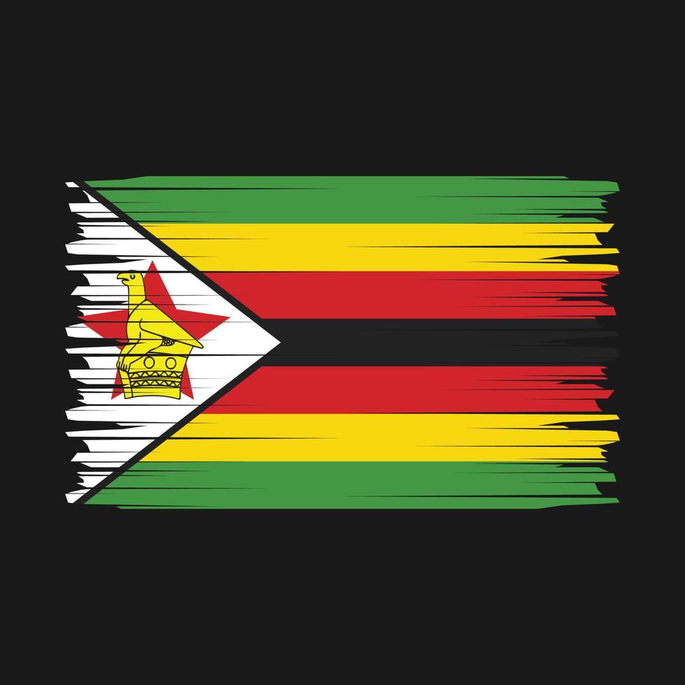 zimbabwe flagga borsta vektor