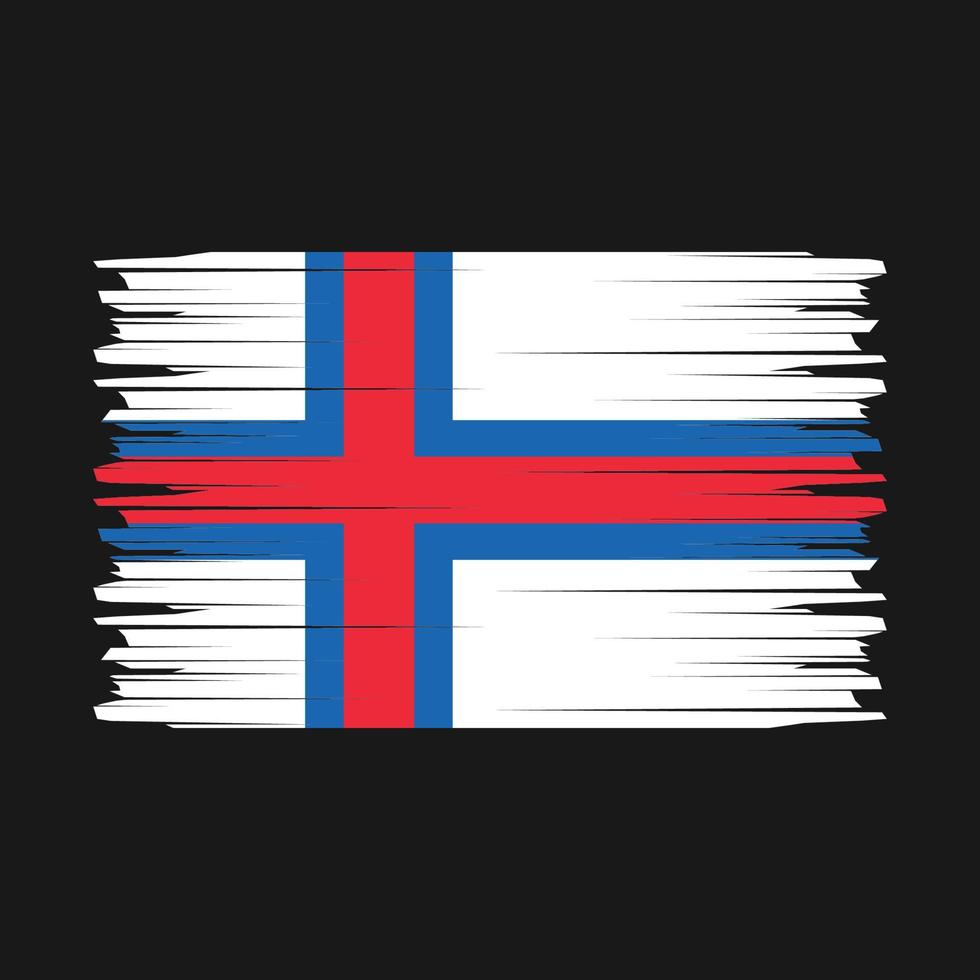 faroe öar flagga borsta vektor