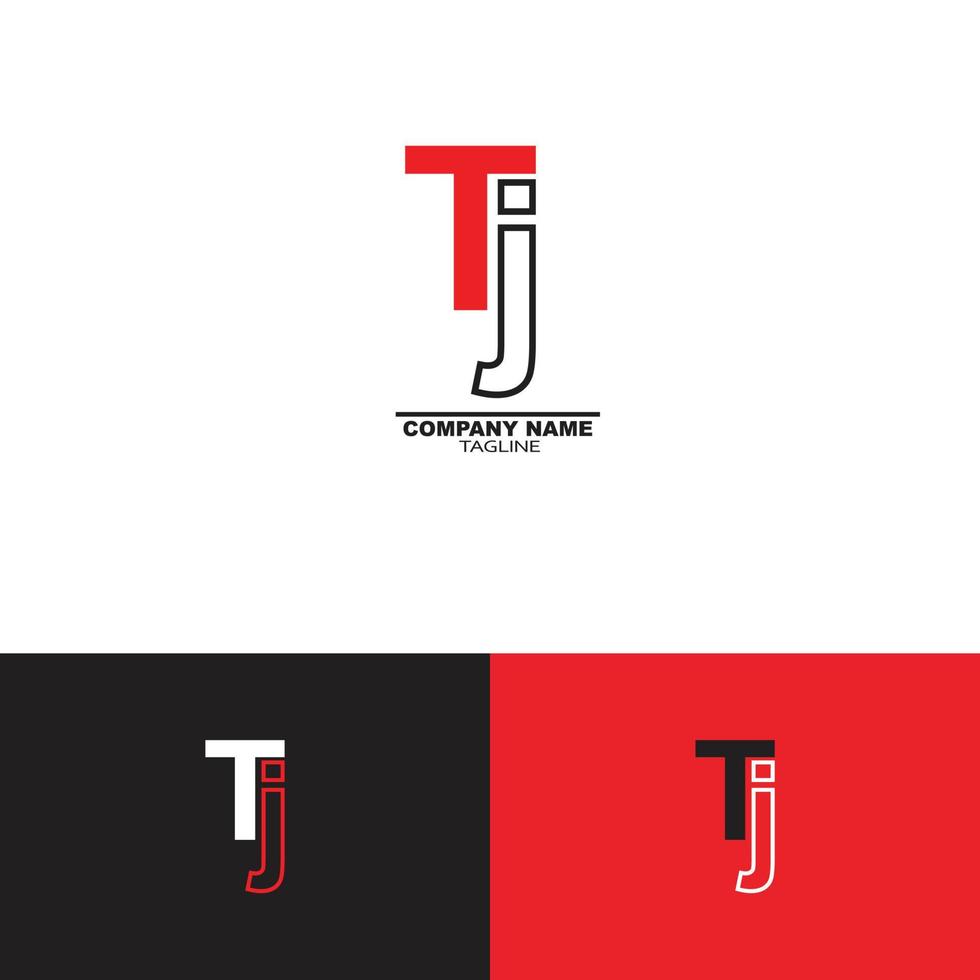 tj eller jt logotyp design vektor mallar