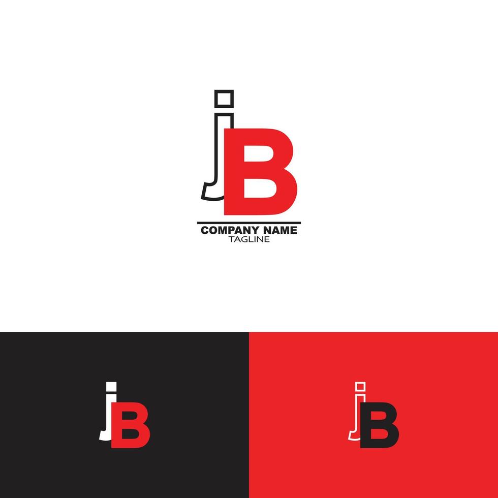 abstrakt monogram brev J B eller bj logotyp design vektor mallar