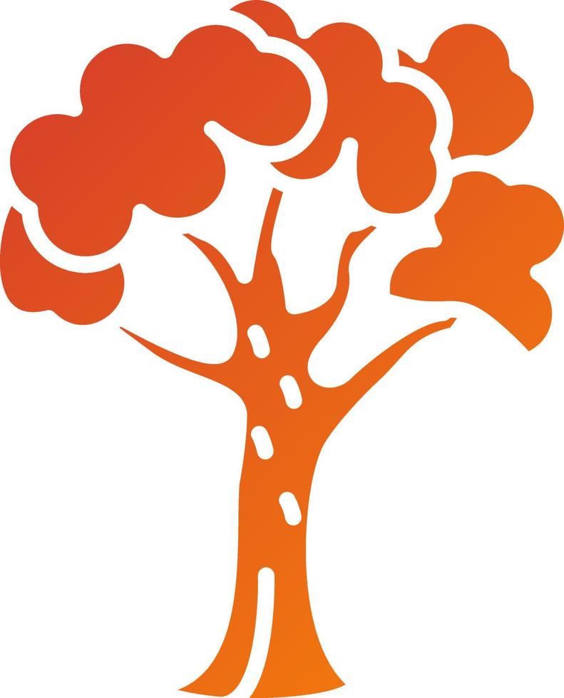 lövfällande träd ikon stil vektor