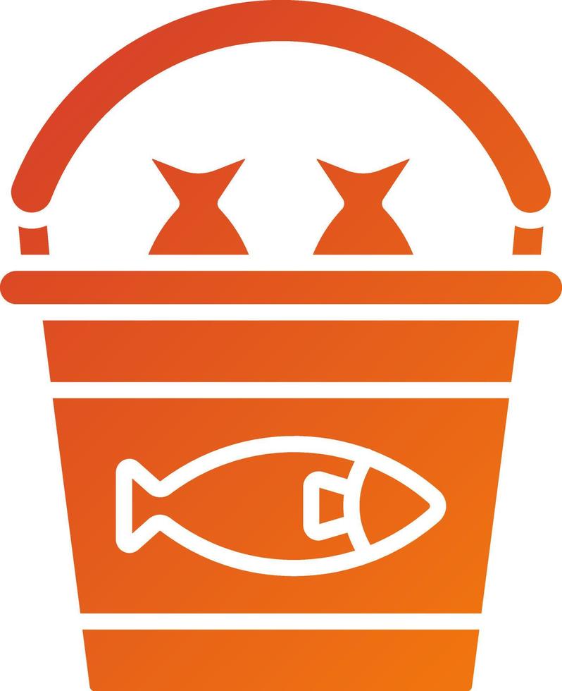 Fisch Eimer Symbol Stil vektor