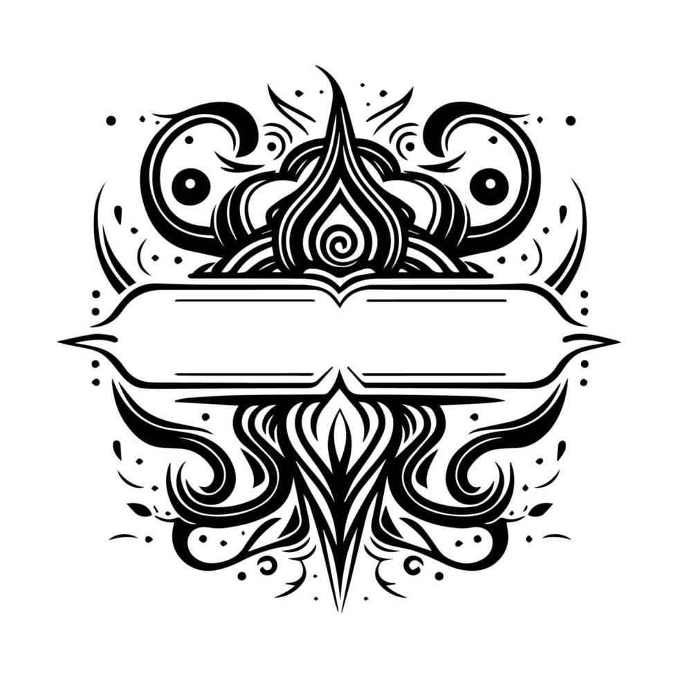 årgång tatuering studio logotyp begrepp linje konst hand dragen illustration vektor