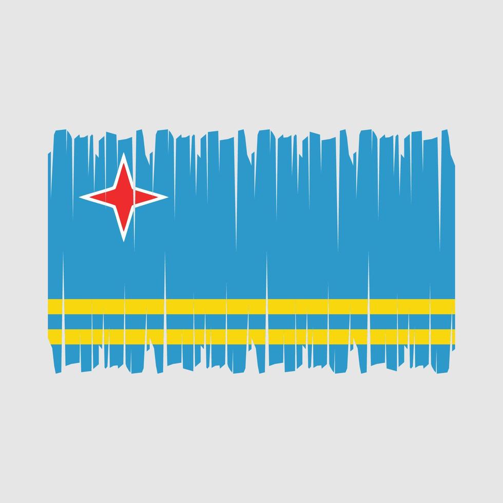 Pinselvektor mit Aruba-Flagge vektor