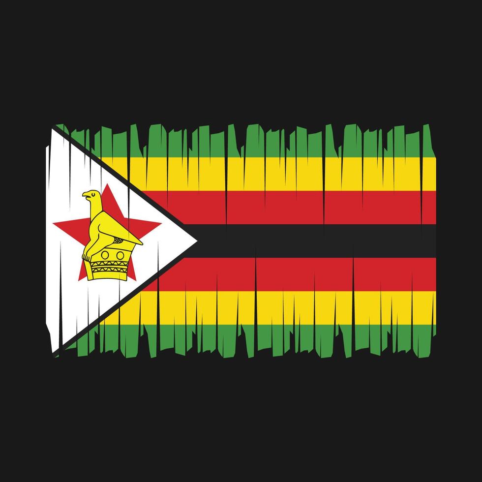 Simbabwe-Flagge-Pinsel-Vektor vektor