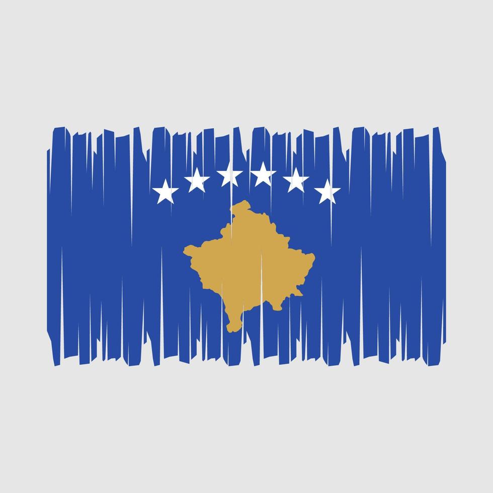 kosovo flagga borsta vektor
