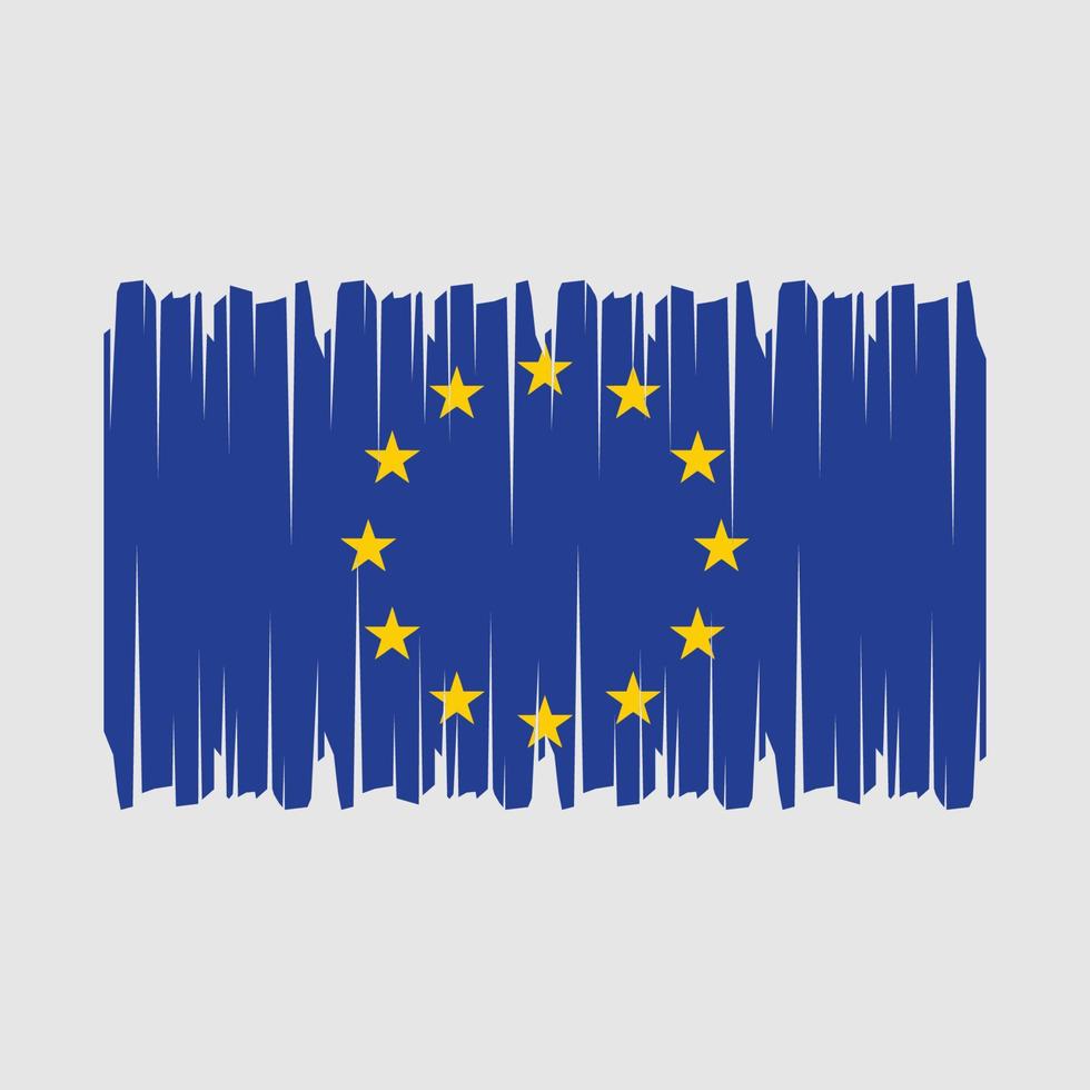 Pinselvektor der europäischen Flagge vektor