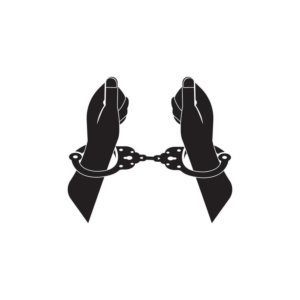 Handschellen Symbol, Logo Vektor Illustration Design Vorlage