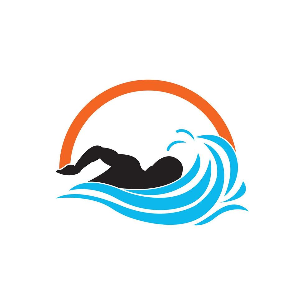 simning sport logotyp ilustration vektor design mall