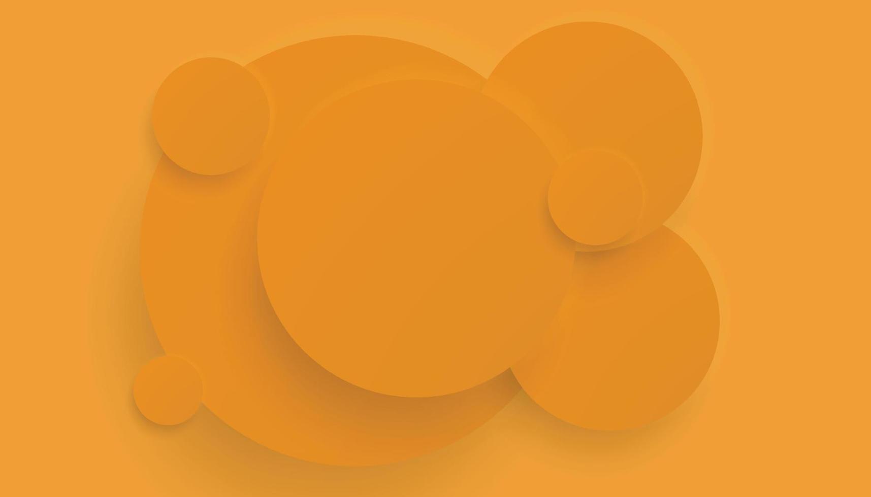 abstrakt Orange Überlappung Kreise Hintergrund. Sanft Farbe 3d Papier Kreis Banner mit fallen Schatten vektor