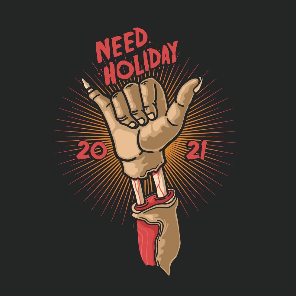 zombie hand behöver semester symbol vektor