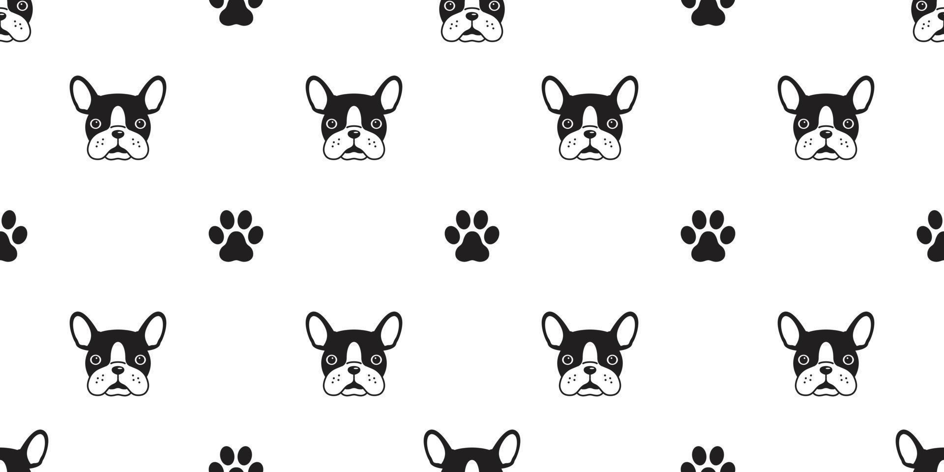 Hund nahtlos Vektor Französisch Bulldogge Muster isoliert Pfote Symbol Hintergrund Hintergrund Illustration Gekritzel