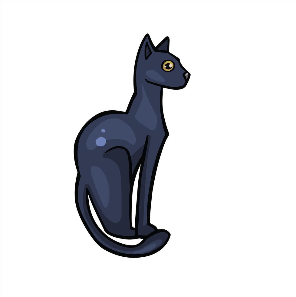 tecknad serie färgad svart katt vektor